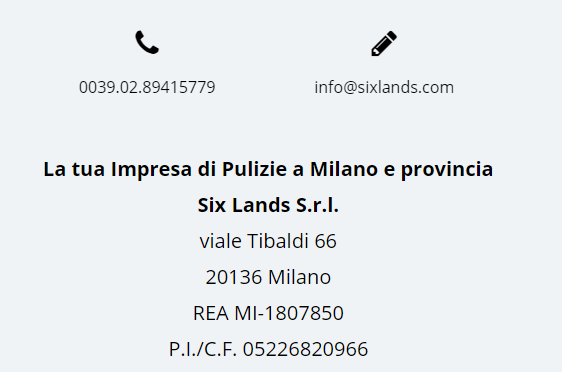 La tua Impresa di Pulizie a Milano e provincia - Contatti (Telefono, Mail) - Six Lands